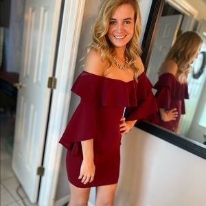 Wine Red Bodycon Dress